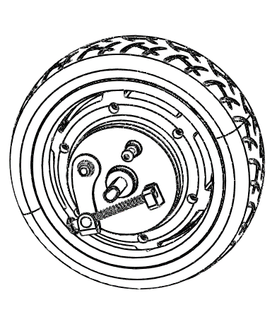 [mm-dt-rear-motor-assembly-motor-eagle] Rear Motor Assembly With tires and Rim For Minimotors Dualtron Eagle