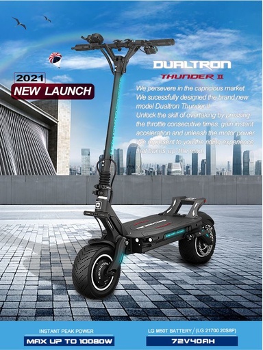 DUALTRON NEW THUNDER 2 II 40Ah Samsung 21700 + FREE FAST CHARGER + self sealing tire